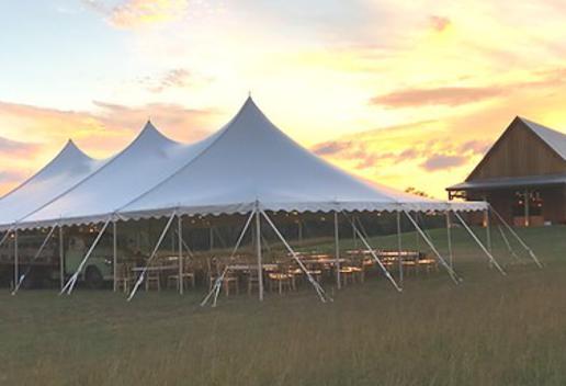 60 ft Tent Rental With Tables & Chairs For Up to 120 People/Guests in Worcester County, Massachusetts