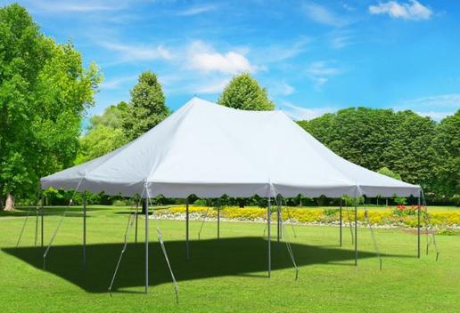 20 x 30 Pole Tent Rental in Worcester County, Massachusetts For Up to 60 People