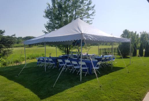 20x20 Pole Tent Rental in Worcester County, Massachusetts For Graduation Parties & Birthday Parties