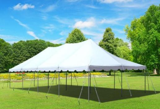 10x20 Pole Tent Rental in Worcester County, Massachusetts For Up To 60 Guests